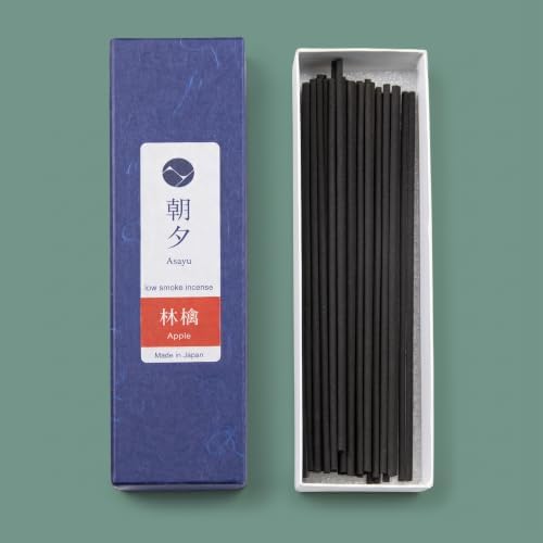 Asayu Japan Apple Incense Sticks, Low Smoke Japanese Incense, 20g