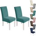 MAXIJIN Dining Chair Covers Set of 2, Stretch Kitchen Chair Covers for Dining Chairs, Removable Washable Parson Seat Slipcover for Home, Restaurant, Hotel, Banquet (Peacock Blue)