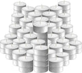 100 Pack 4 Hour Long time Burning,Unscented Tea Lights Candles,White, Smokeless, Dripless,for Weddings, Home, Pool,Shabbat