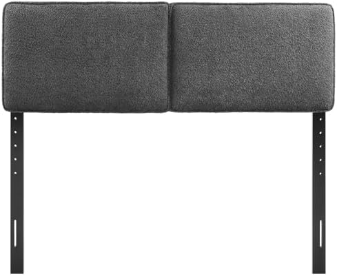 Modway Lindee King Size Upholstered Headboard with Slate Boucle Fabric - Modern Fabric King Headboard with Height-Adjustable Mounting Positions - Padded Pillow Style