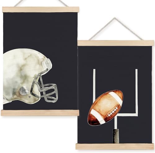 FDHSPAAM American Football Wall Art Decor for Boys Bedroom, Gifts for Football Players Lovers Wall Art Posters for Sports Room Man Cave Home, 12x16 Inch Set of 2