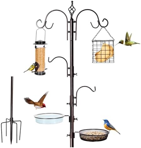 YINGYM Bird Feeding Station Kit, 87 Inch Bird Feeder Pole for Outside