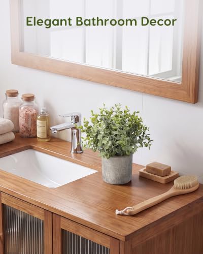 Velener 2 Pcs Large Fake Plants Eucalyptus, Artificial Plants Indoor for Shelf, Potted Eucalyptus Plants for Home/Bathroom/Pottery Barn/Desk/Farmhouse/Coffee Table Decor (Sage Green)