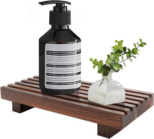 Kitchen Sink Tray for Bathroom Counter Decorative Wooden Riser Soap Holder