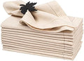 Lightnpro Flax Linen Napkins Set of 12 – Hemstitched Dinner Cloth Napkins, Washable and Reusable Natural Flax Napkins for Dining, Parties, Weddings, Holiday & Everyday Use – 18x18 Inch Natural Color