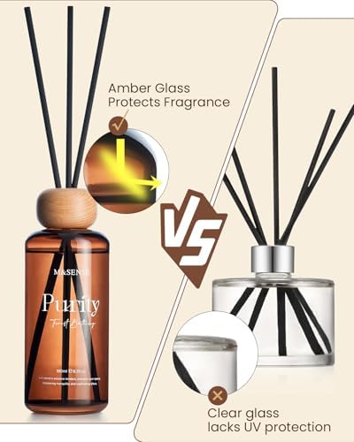 M&SENSE Reed Diffuser, White Cardamom Sage, 6.3 oz Natural Essential Oil