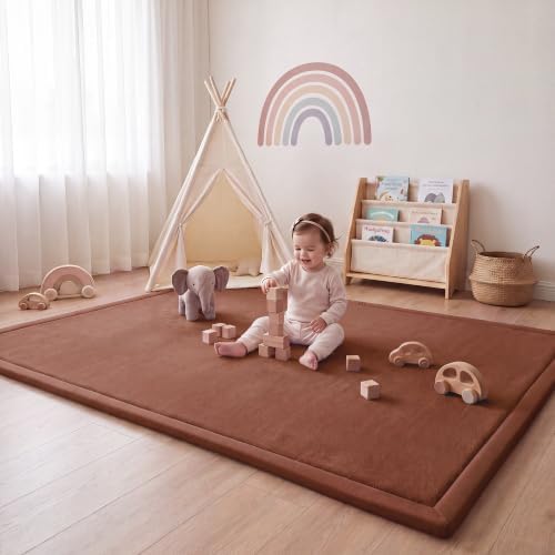 1.3" Thick Baby Play Mat for Floor,59x79 Large Memory Foam Tummy Time Mat