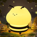 OkiyiD Bee Gifts, Cute Bee Night Light, Animal Silicone Nursery Lamp with Dimming and Timing Function, 9 Lighting Effects, Cute Room Decor Lights