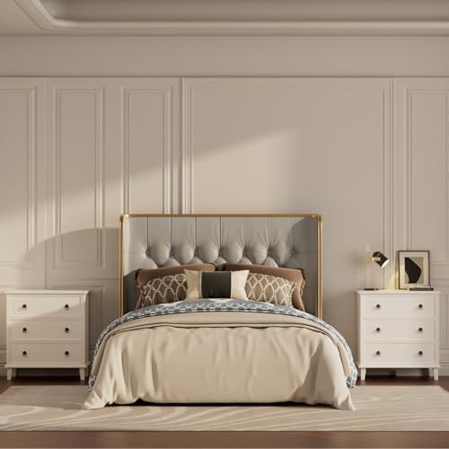 COWMOU White 3 Drawers Nightstand with Charging Station, Large Mid-Century Modern Bedside Table with USB Ports & AC Outlets, Wooden End Table for Bedroom Living Room, 27.6"W x 29.8"H Storage Cabinet