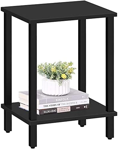 TUTOTAK End Table, Side Table, Nightstand, 2-Tier Storage Shelf