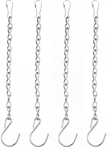 Outus 4 Pack Hanging Chain for Bird Feeders, 23.6 Inch, Silver