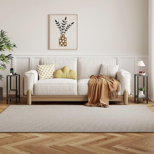 TUTOTAK Narrow Side Table, 2-Tier Small End Table for Couch
