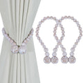 KLOGTSIND Magnetic Curtain Tiebacks, 2 Pack Wood Bead Curtain Holdbacks