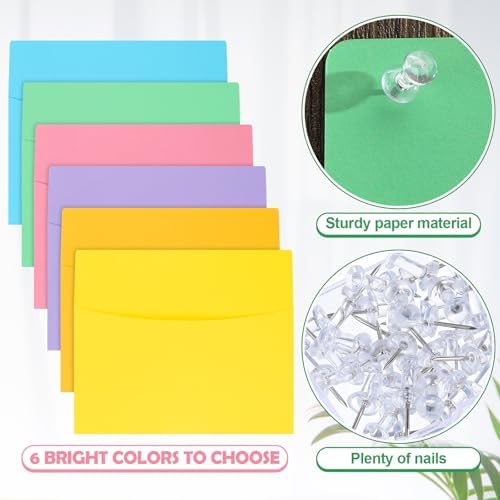 Newtay 24 Pcs Oversized Wall Pockets File Organizer, Macaron Color