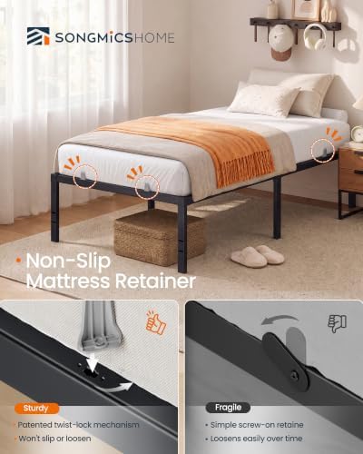 SONGMICS HOME Twin Metal Bed Frame, Under-Bed Storage, Load 550 lb
