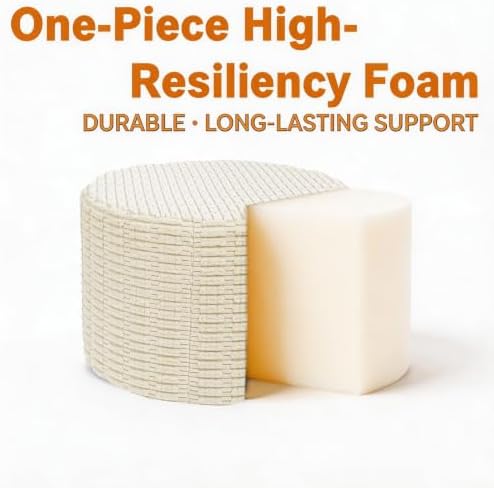 Asuprui Supportive Boucle Pouf Ottoman Foot Rest Elevate Your Living Room Decor with Lightweight Pouf Filler Modern Foam Stuffed Poof Perfect to Rest Your Feet (Ivory, 20x20x14 Inches)