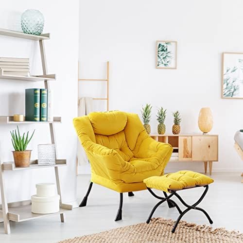LITA Lazy Chair with Ottoman, Comfy Accent Reading Chair