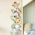 44.88x 15.75 Inch Watercolor Animal Wall Decals Jungle Animal Wall Stickers Tiger Elephant Giraffe Removable Peel and Stick Wall Decals for Nursery Playroom Bedroom Classroom Kindergarten Wall Decor