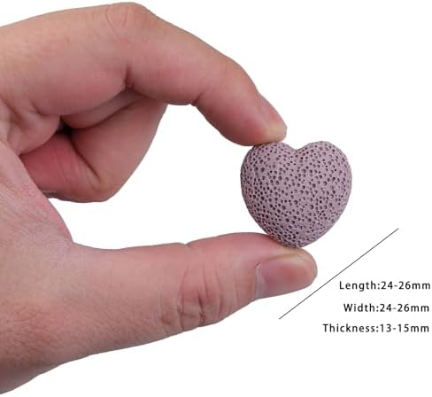 rockcloud 10 PCS 0.9" Purple Lava Rock Stone Heart Shape Pocket Stones