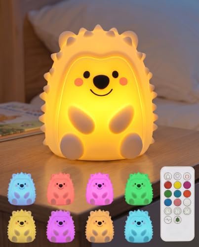 Hedgehog Night Light, Touch/Remote Lamp with 15/30/60 Min Timer