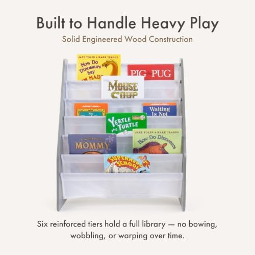 Humble Crew Kids Bookshelf, Montessori Front Facing Toddler Bookcase 4 Tier