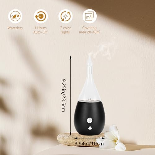 Lychee Essential Oil Diffuser Humidifiers, 7 Colors Light Setting, Quiet Diffuser, Small Aromatherapy Diffuser with Wood Grain Base for Home Bedroom Office Yoga Nice Gift