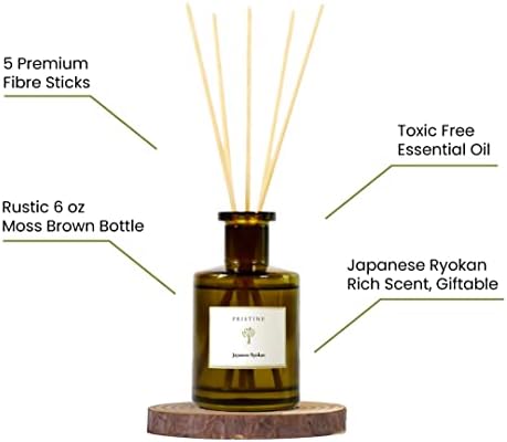 PRISTINE Japanese Ryokan Reed Diffuser for Home | Fresh Lavender, Moroccan Amber Reed Diffuser Set, Oil Diffuser & Reed Diffuser Sticks- Home & Office Decor-Fragrance Gift