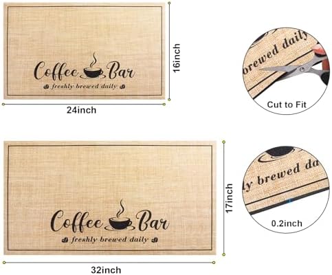 CooRug Fashion Coffee Mat, Dish Drying Mat 17" x 32" Beige