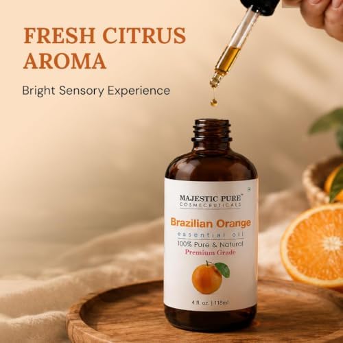 Majestic Pure Brazillian Orange Essential Oil for Diffuser - 4 Fl Oz