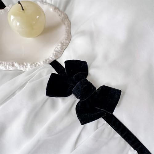 Ruffle Beddding Set with Bowtie,Girls Lace Bedding,White Queen Comforter Cover Set, Chic Ruffled Duvet Cover with Lovely Bow,Princess Style 1 Duvet Cover with 2 Pillowcases, No Comforter