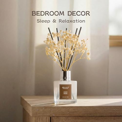 Airkeep Reed Diffuser Set,3.38 fl oz (100 ml) - Cedar Wood Oil Diffusers with 8 Reed Sticks, Home Fragrance Reed Diffuser for Bathroom Shelf Decor