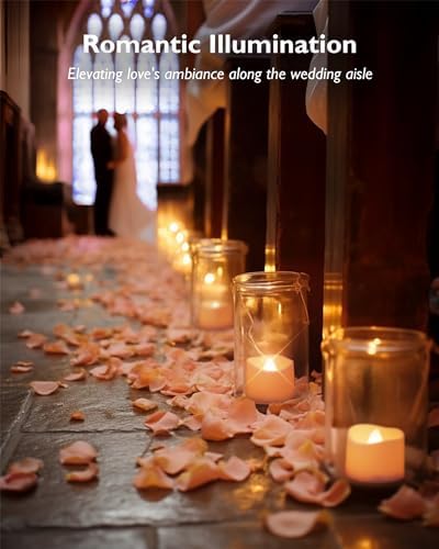 Homemory 12-Pack Flameless Tea Lights Candles Battery Operated, 200+ Hours