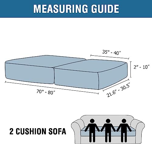 H.VERSAILTEX Velvet Stretch Couch Cushion Cover Plush Cushion Slipcover for Chair Loveseat Sofa Cushion Furniture Protector Seat Cushion Sofa Cover (2 Piece Large Sofa Cushion Covers, Taupe Striped)
