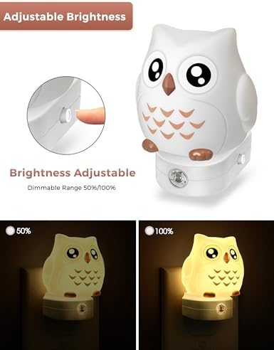 L LOHAS LED Night Light for Kids, 3D Owl Night Light Plug in Wall