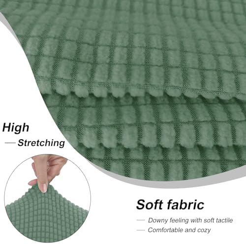 2 Pieces Stretch Chair Cover For Sofa Slipcover, 1 Seat, Olive Green