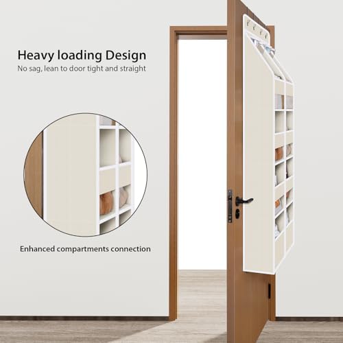 Univivi Upgraded Over Door Organizer for Baby Stuff, Beige Pattern, 5-Shelf