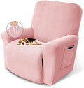 KEKUOU Recliner Chair Covers, 1-Piece Lazy Boy Recliner Covers, Dusty Pink