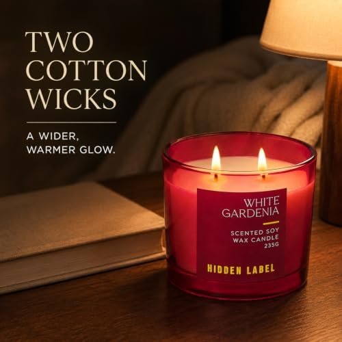 Hidden Label White Gardenia 2-Wick Soy Candle, 8.3 oz