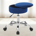 Adjustable Vanity Stool Storage Swivel Rolling Vanity Chair with Wheels