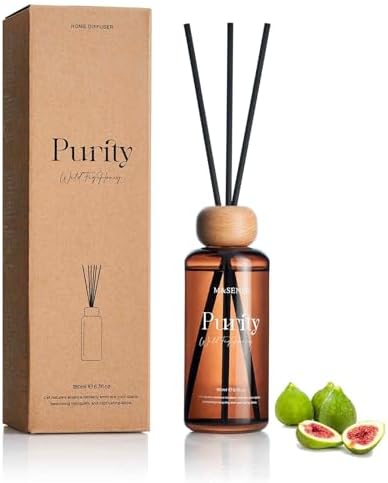 M&SENSE Reed Diffuser Set, Wild Fig Honey, 6.3 oz Natural Essential Oil