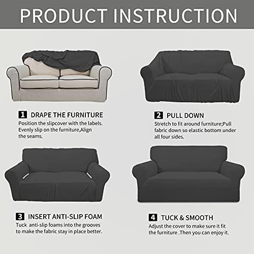 Easy-Going Stretch Oversized Chair Slipcover with Arm Washable Dark Gray