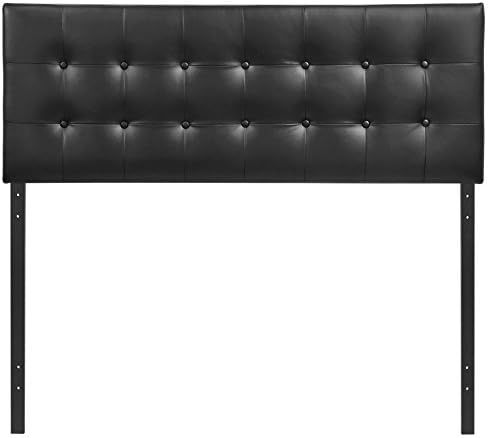 Modway Emily Tufted Button Faux Leather Upholstered King Headboard in Black