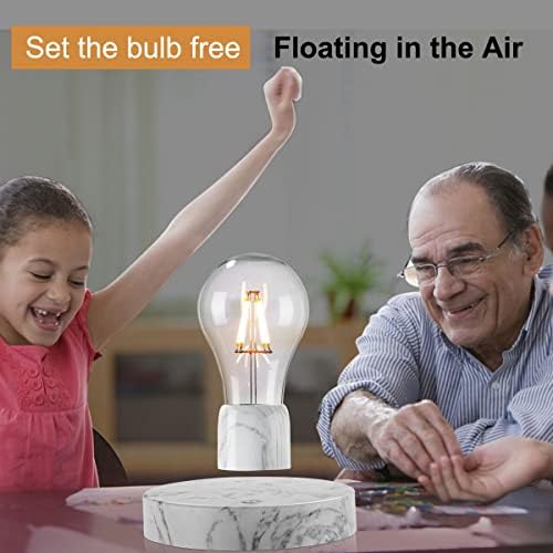 Magnetic Levitating Light Bulb Lamp, Floating LED Bulb Desk Lamp Levitation Rotating Bulb Light Decorative Night Lights for Home Office Decor, Toys Gifts, Cool Tech Gadgets