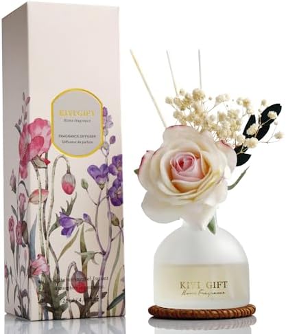 Reed Diffuser Set, 4.06 oz Scent Diffuser with 6 Sticks,Home Fragrance,Reed Diffuser for Bathroom Shelf Decor Crisp Linen