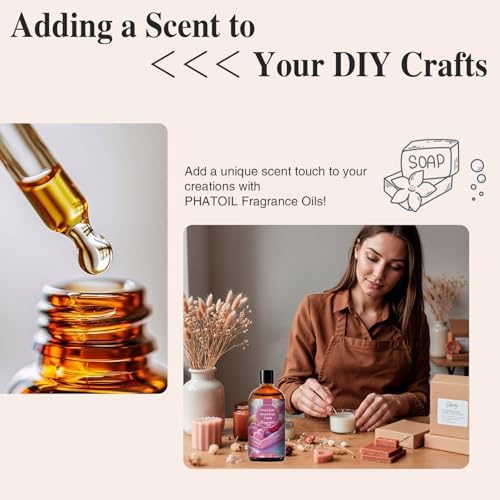 PHATOIL 3.38FL.OZ Sweet Fruit Candy Fragrance Oils for Aromatherapy, Essential Oils for Diffusers for Home, Perfect for Diffuser, Yoga, Skin Care, DIY Candle and Soap Making - 100ml