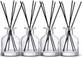 4 Pack Perfume Reed Diffuser Bottle,Empty Big Belly Aromatherapy Essential Oil Bottles Glass Jar with Black Sticks for DIY Fragrance Replacement Diffuser Sets (150ml/ 5 oz, Transparent Color)