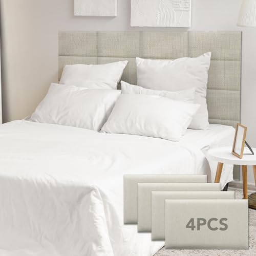 Linen Peel and Stick Headboard, Soundproof Anti-Collision Wall Panel