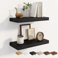 Dreamland 20 Inches Wall Mounted Wood Floating Shelves, Black, 2 Pack