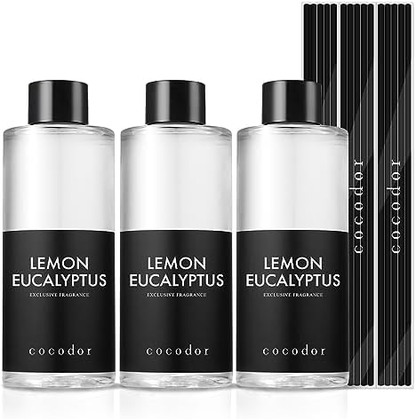COCODOR Reed Diffuser Oil Refill/Lemon Eucalyptus /6.7oz / 3 Pack/Home Fragrance, Scented Oils, Oils for Reed Diffuser, Bathroom Home Decor