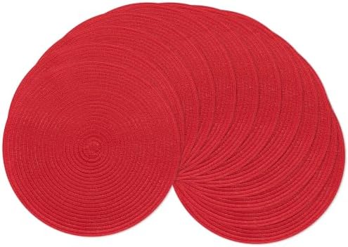 SHACOS Round Braided Placemats Set of 12 Non Slip Washable Place Mats